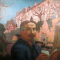 Portrait de l'artiste au Prieuré, avec Lisbeth, 1921, Saint-Germain-en-Laye, musée départemental Maurice Denis (inv. PMD 976.1.690).